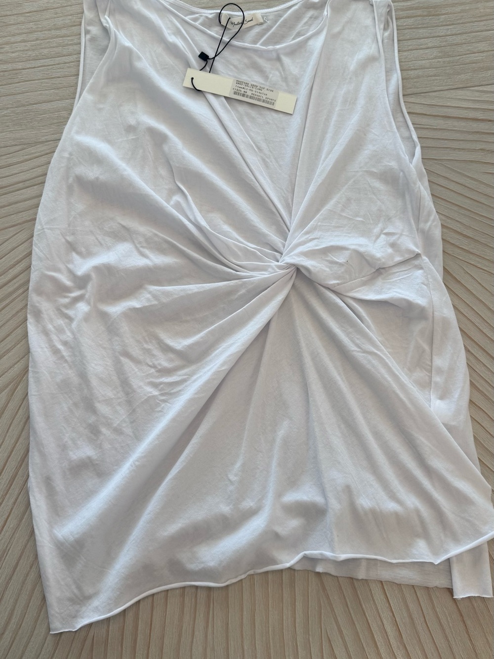 Mustard Seed White Twist-Front Tank Top NWT Cotton L